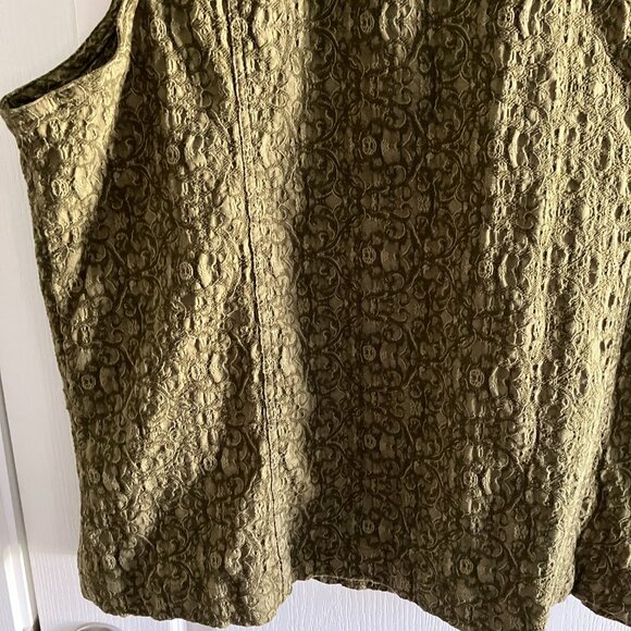 CJ Banks Vest size 3X Button Front Green Stretch Vest Boho Comfy. - Picture 9 of 13